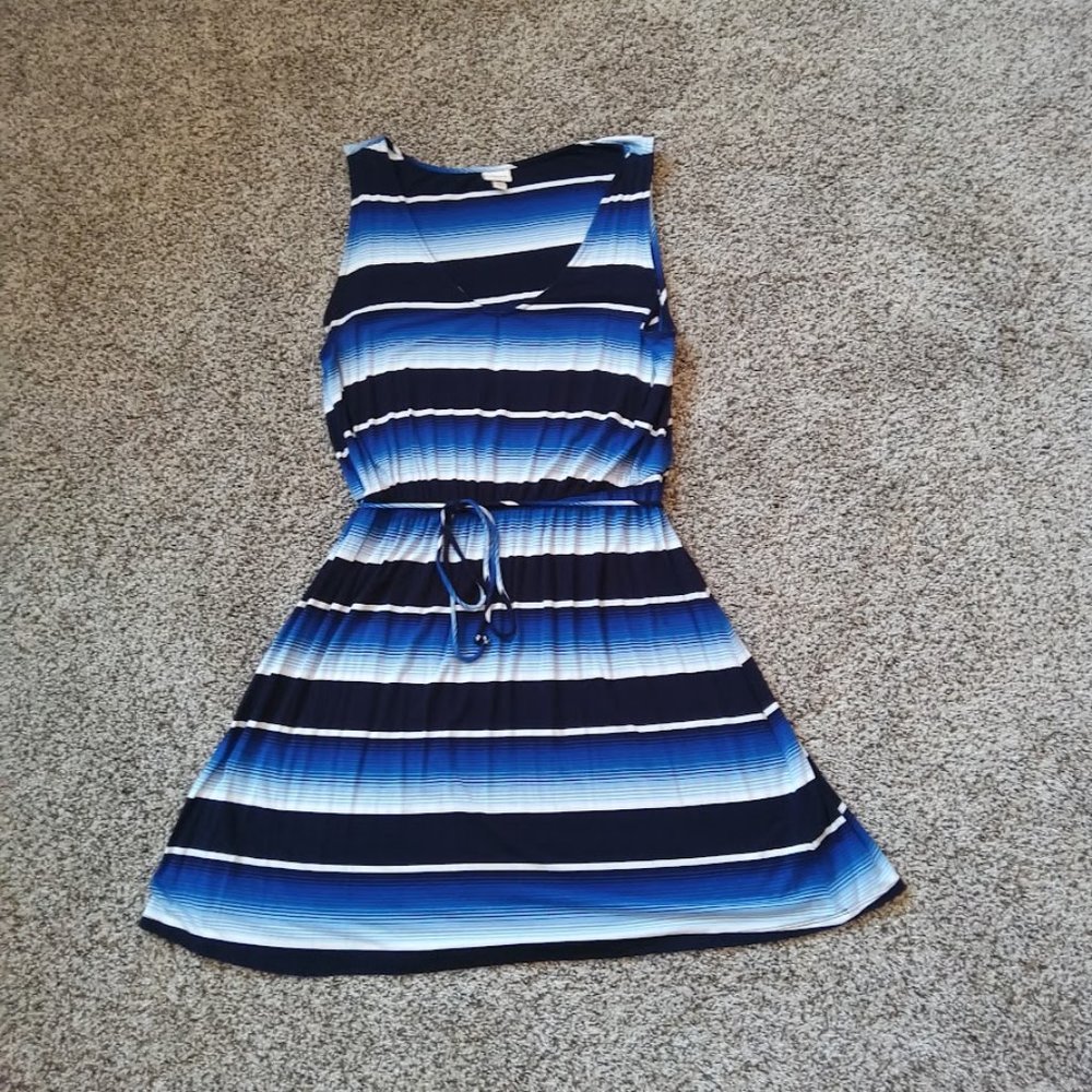 Merona - V Neck Blue & White Sundress